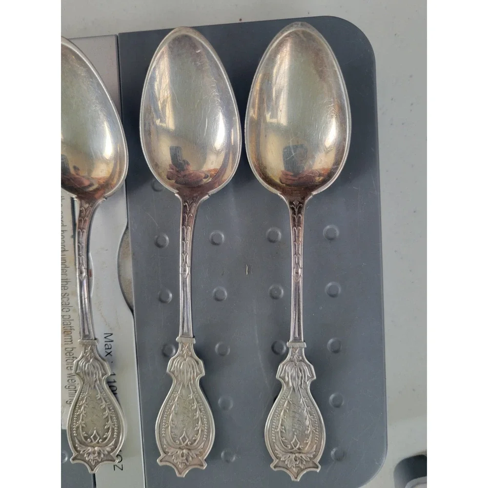 Schulz and Fischer Sterling set of 5 spoons TSPN Faralone 5oz